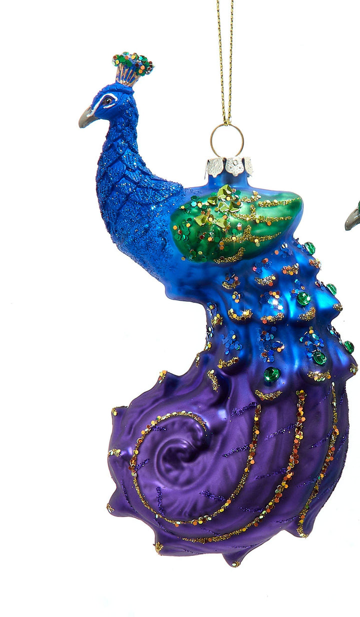 Glass Large Peacock Ornaments, 2 Assorted - Gabrielle's Biloxi
