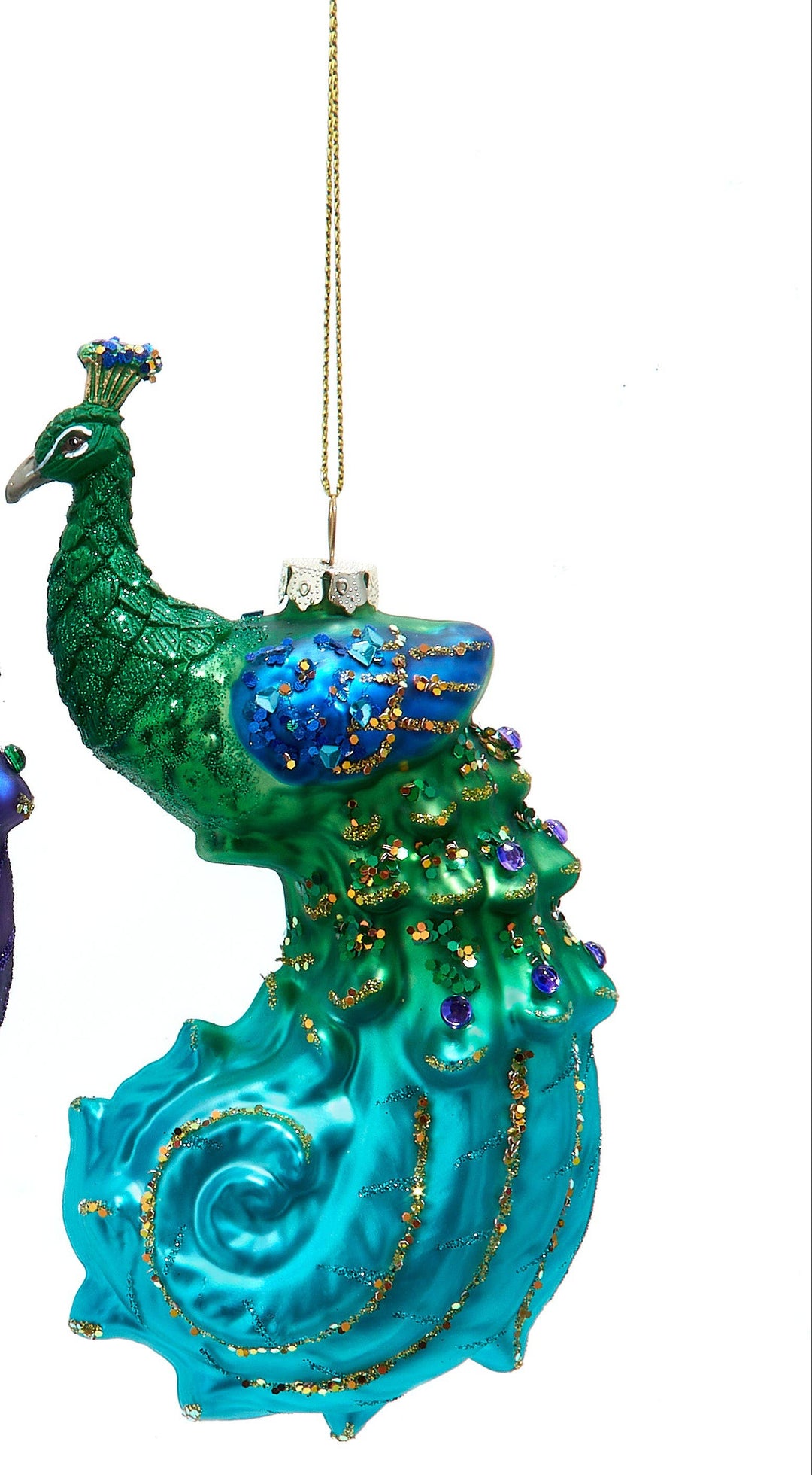 Glass Large Peacock Ornaments, 2 Assorted - Gabrielle's Biloxi