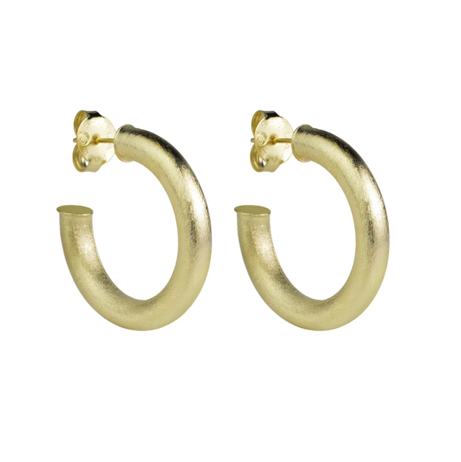 Sheila Fajl Thin Small Chantal Hoops - Petite Thin, Brushed Gold - Gabrielle's Biloxi