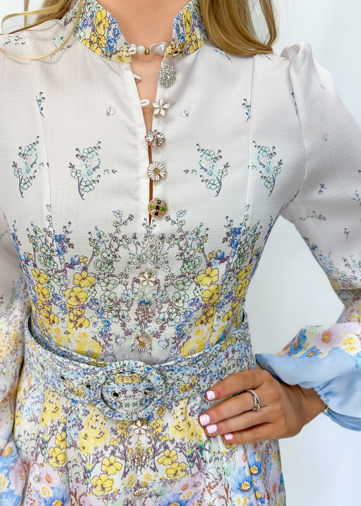 OO LA LA High Neck Belted Dress -Multi - Gabrielle's Biloxi