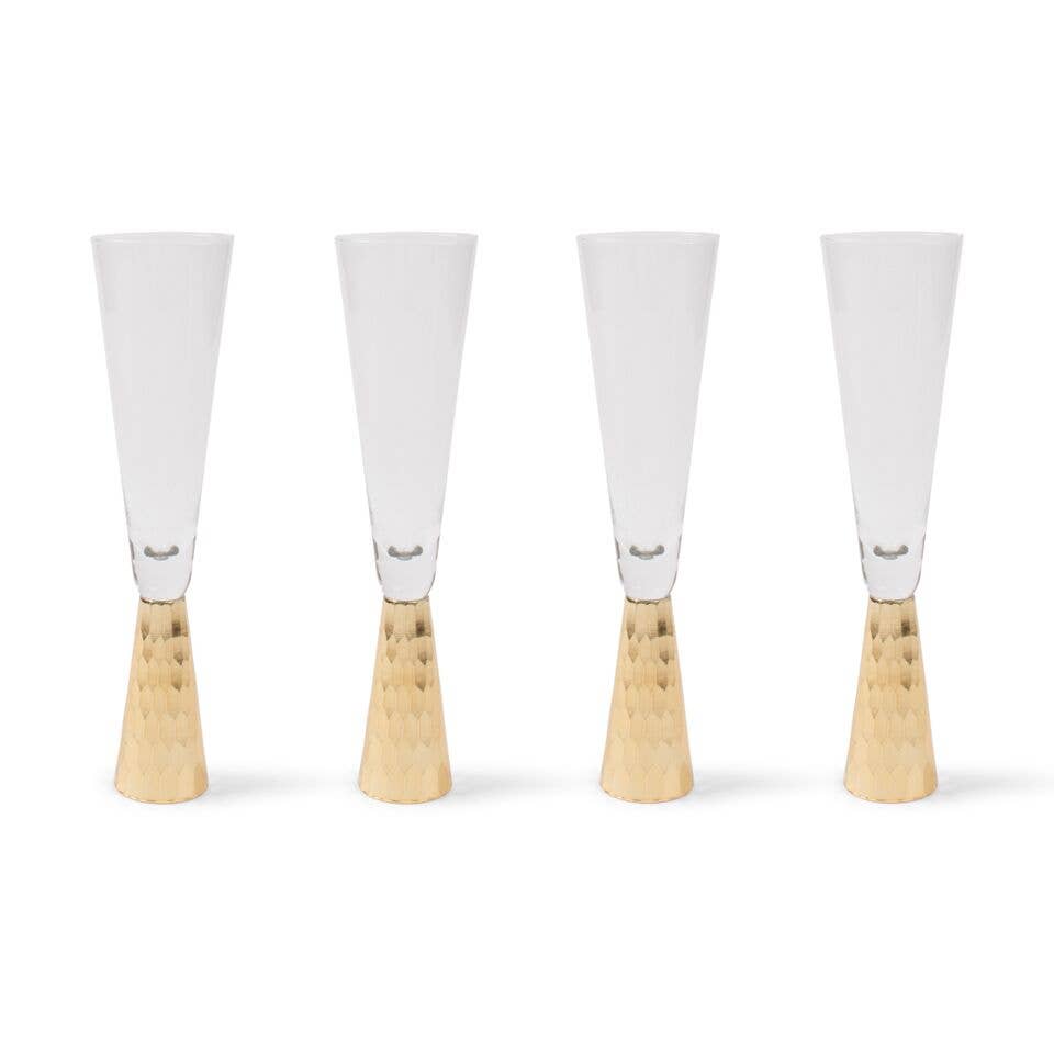 Gold Hammered Champagne Glass - Gabrielle's Biloxi