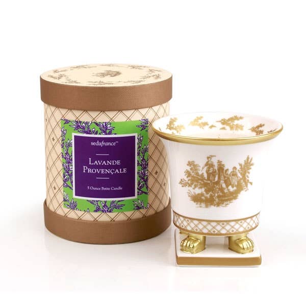 Lavande Provencale Toile Petite Ceramic Candle