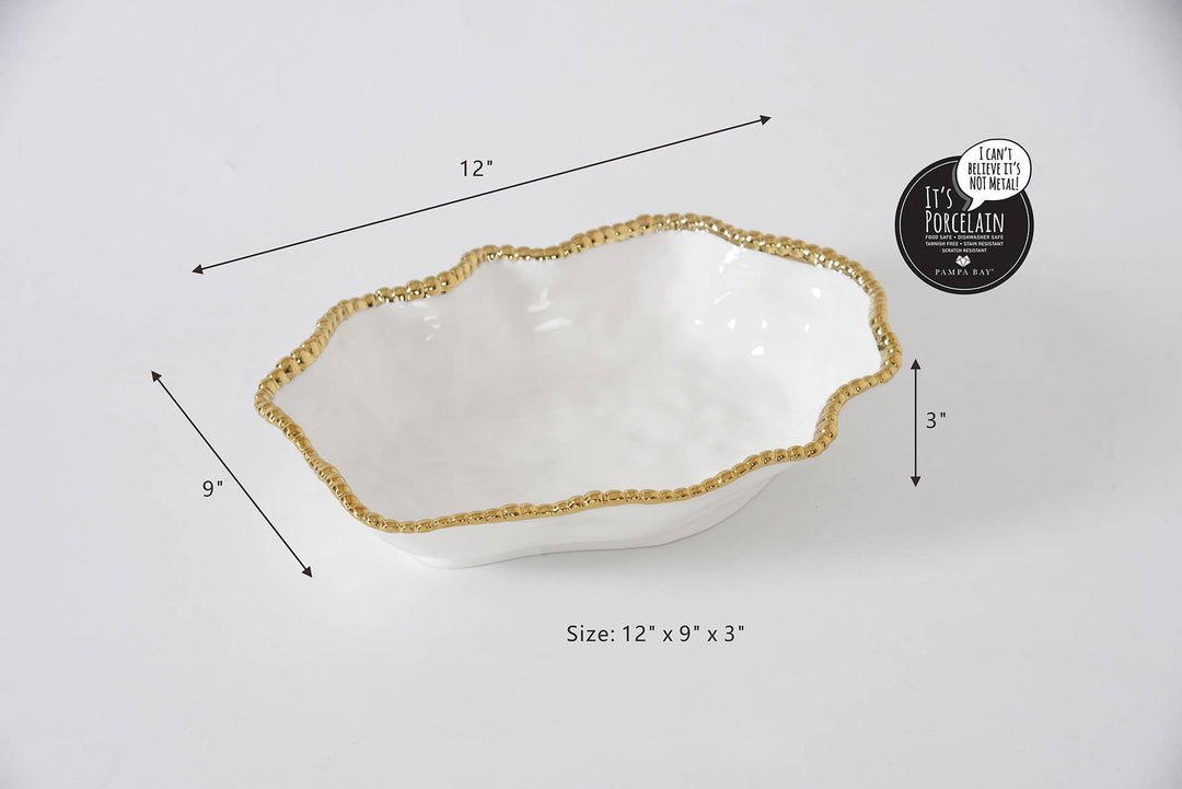 Pampa Bay Serving Bowl - White Gold - Gabrielle's Biloxi