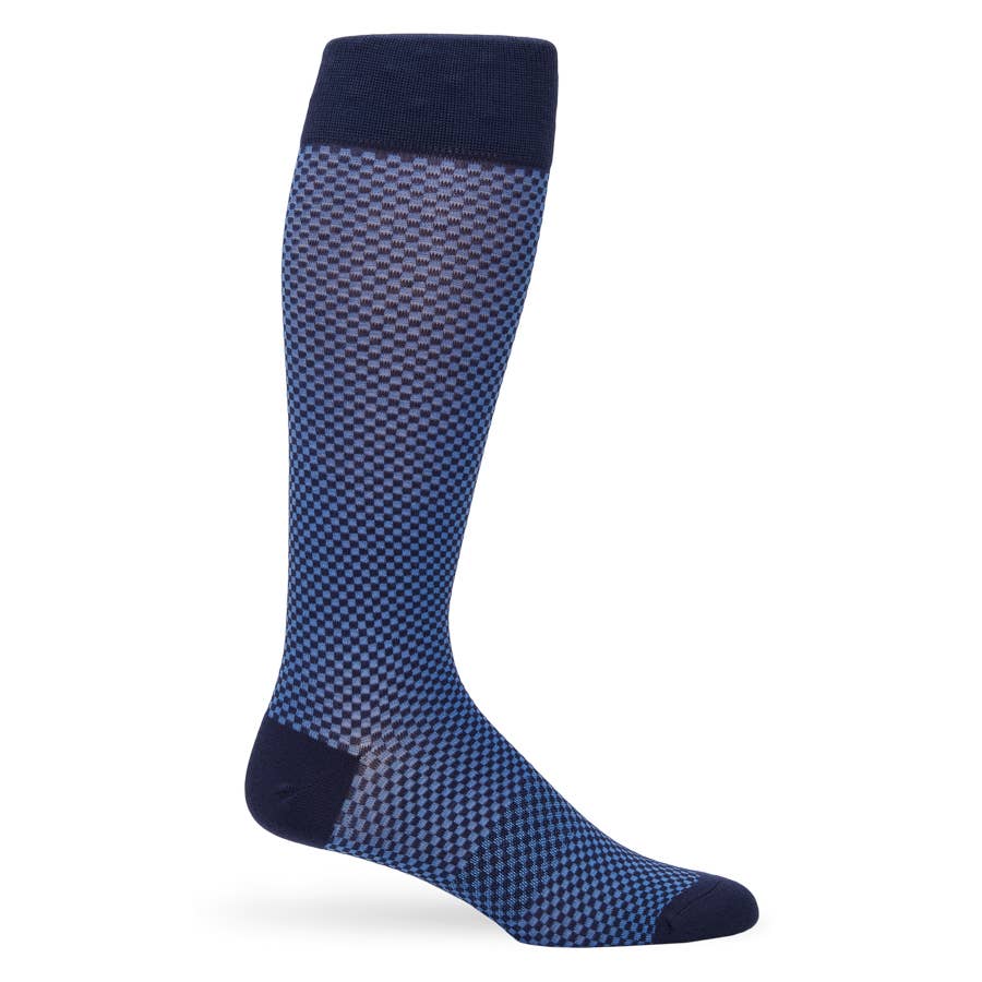 DeadSoxy Maddox - Navy and Blue Check Dress Socks - Gabrielle's Biloxi