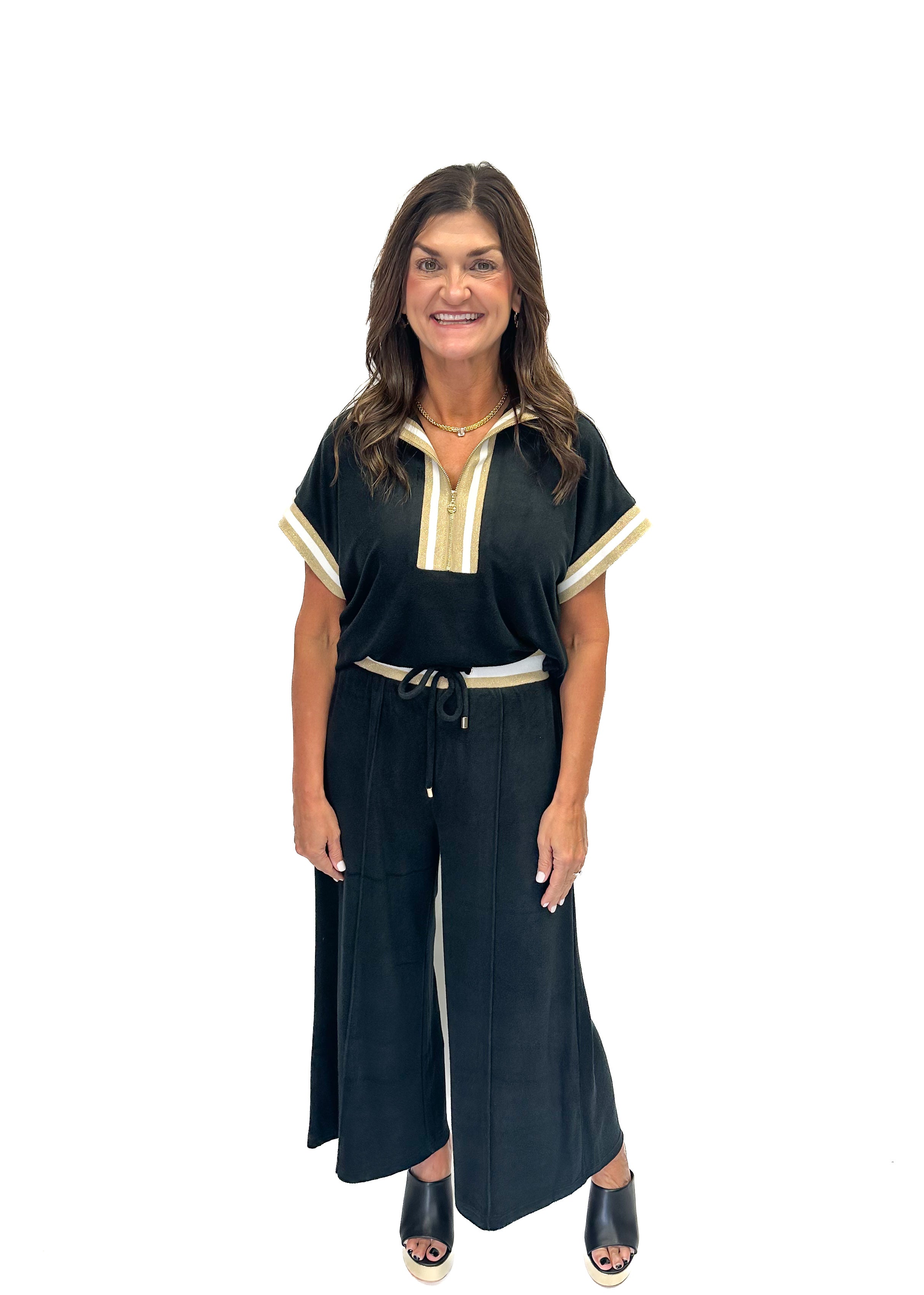 Emily McCarthy Poppy Pullover - Black Terry - Gabrielle's Biloxi