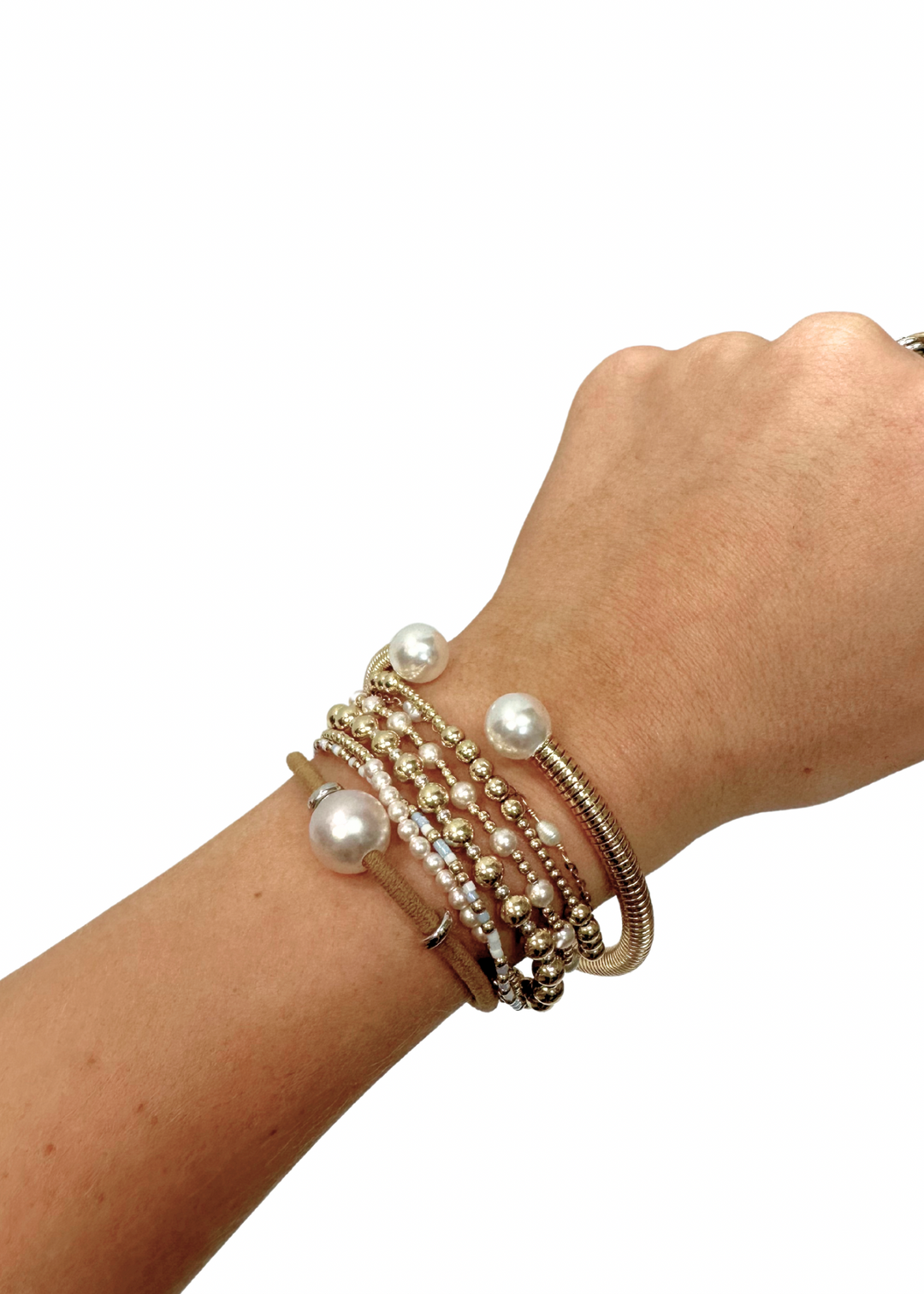 Gold Pearl Cuff Bracelet - Gabrielle's Biloxi