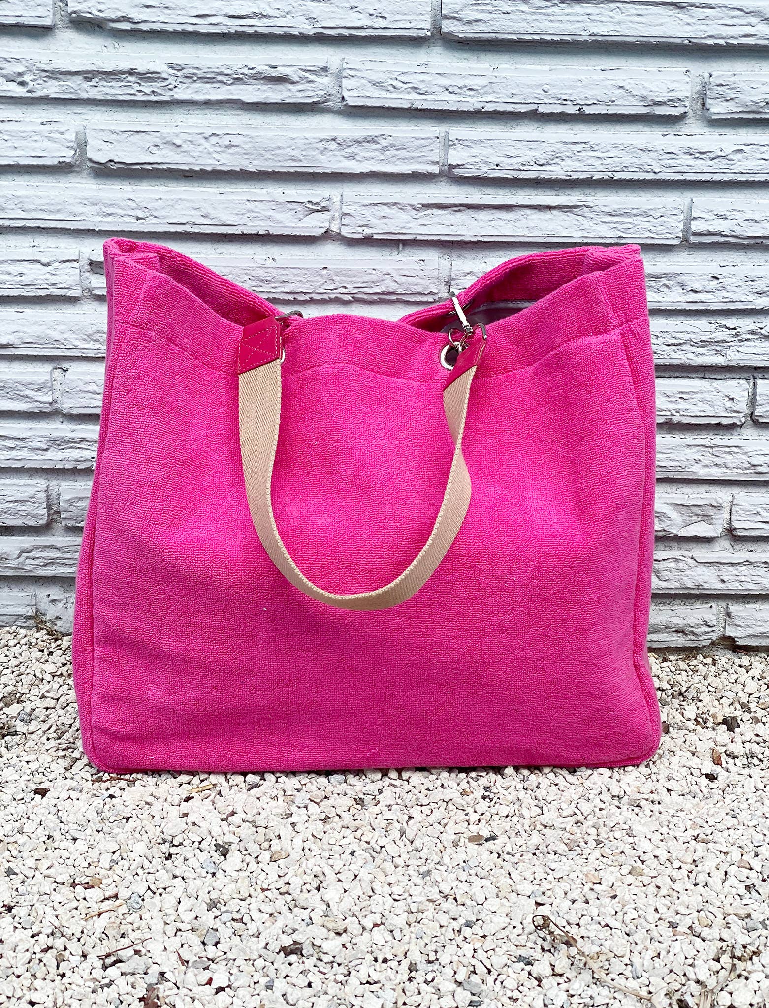Solid Terry Plastic Lined Tote - Assorted - Gabrielle's Biloxi