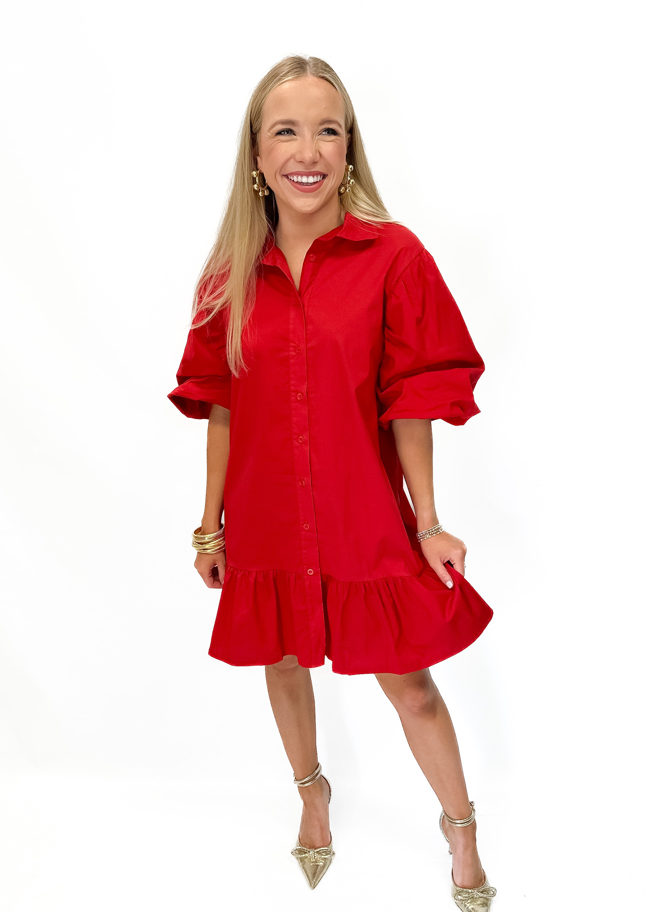 Sofia Linda Dress - Red - Gabrielle's Biloxi