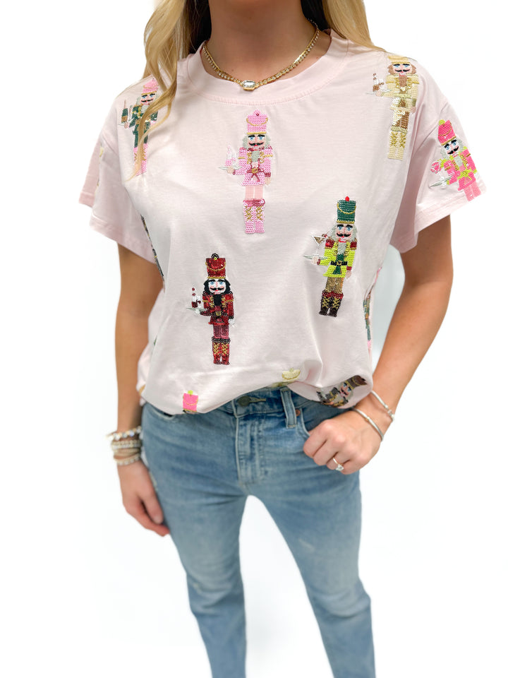 Queen of Sparkles Cocktail Nutcracker Tee - Pink - Gabrielle's Biloxi