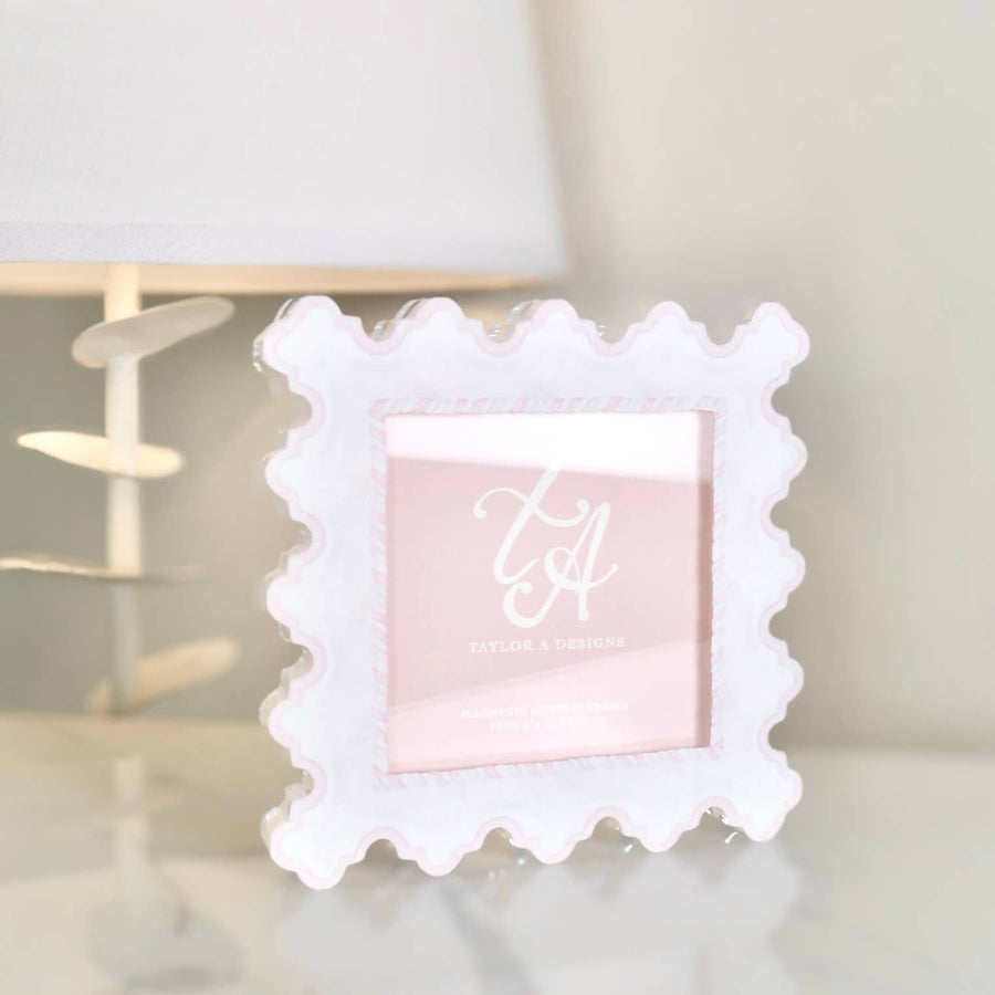 Acrylic Magnetic Frame - Pink & White - Gabrielle's Biloxi