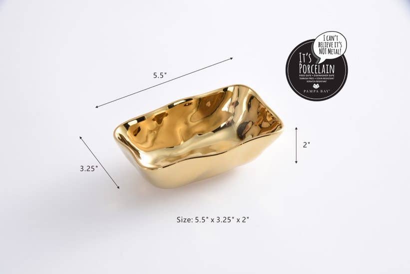 Pampa Bay Mini Rectangular Bowl - Gold - Gabrielle's Biloxi