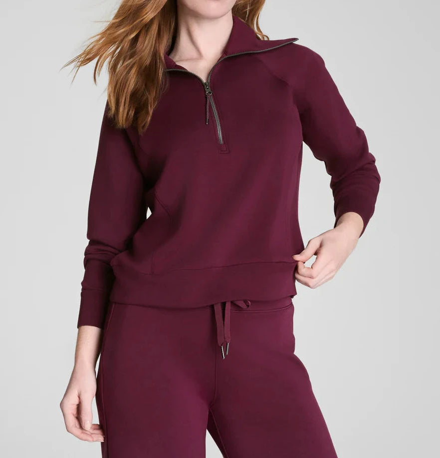 Spanx Airessentials Half Zip - Plum Berry - Gabrielle's Biloxi