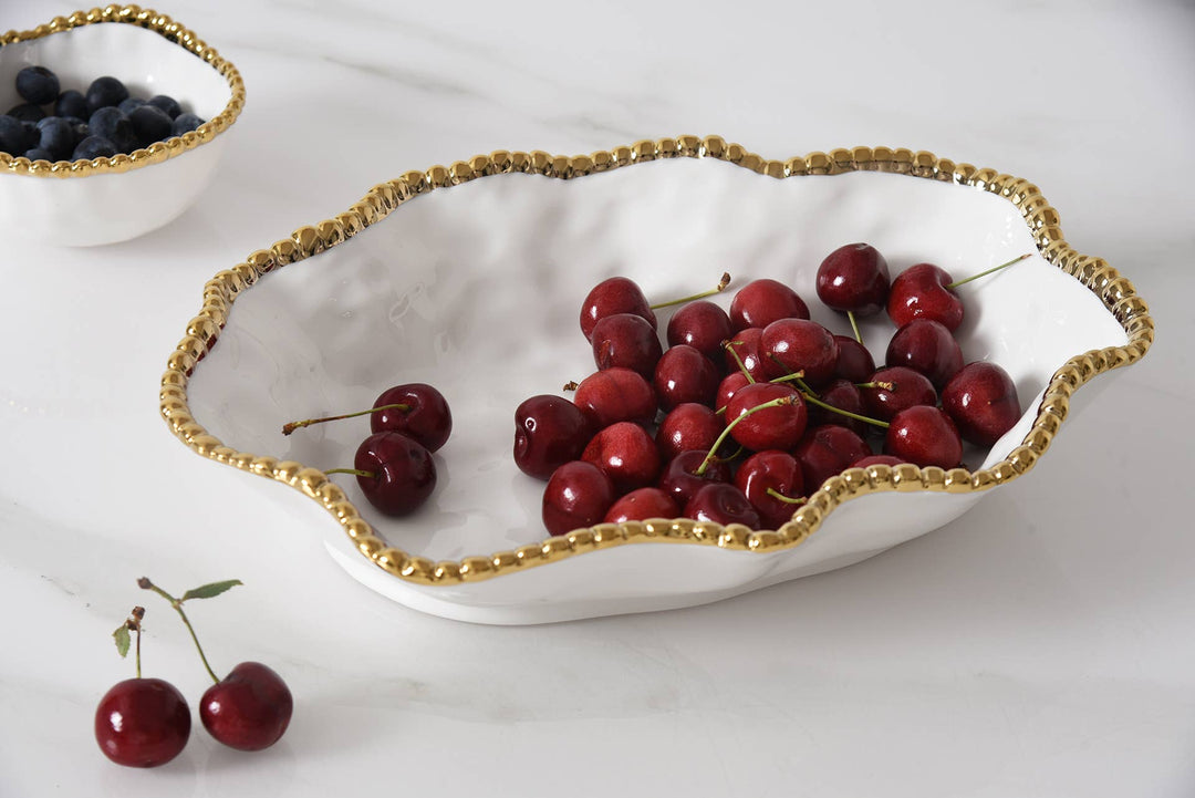 Pampa Bay Serving Bowl - White Gold - Gabrielle's Biloxi