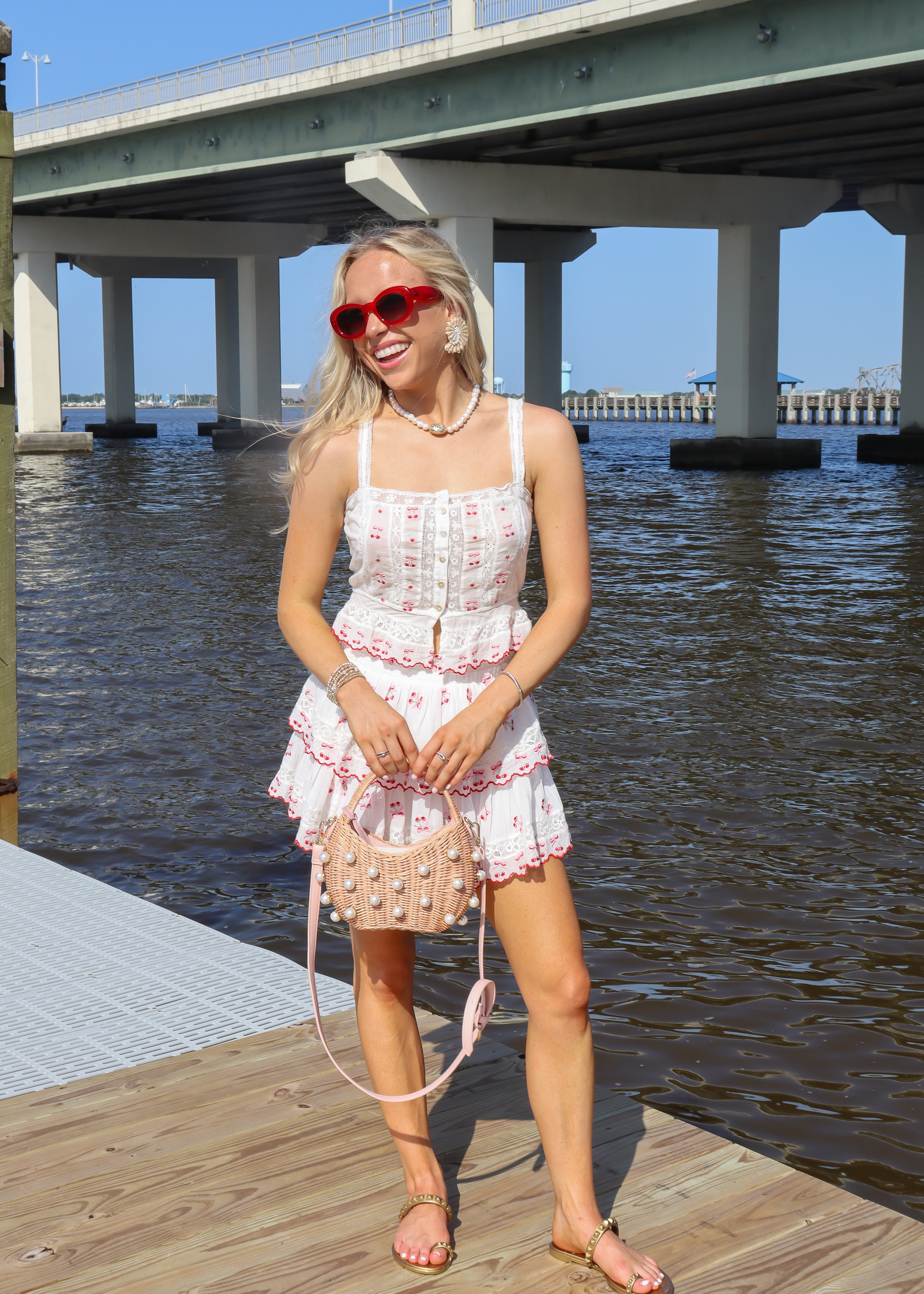 Love Shack Fancy Vietta Top - Optic White - Gabrielle's Biloxi