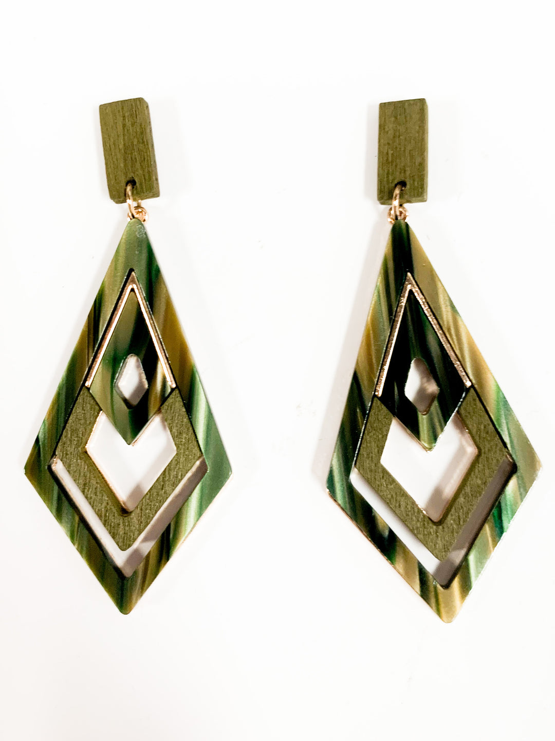 Diamond Shape Cutout Earrings - Gabrielle's Biloxi