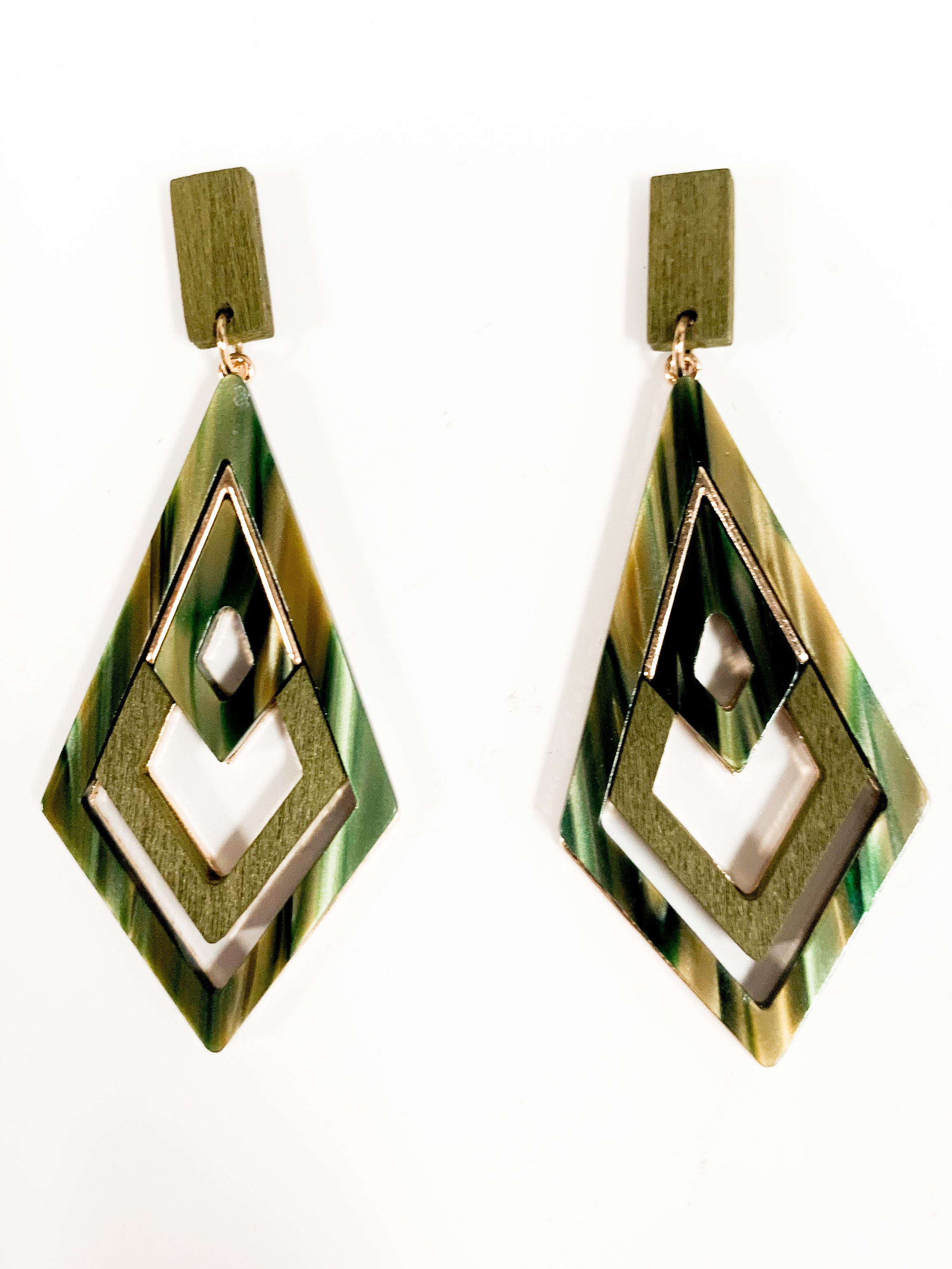 Diamond Shape Cutout Earrings - Gabrielle's Biloxi