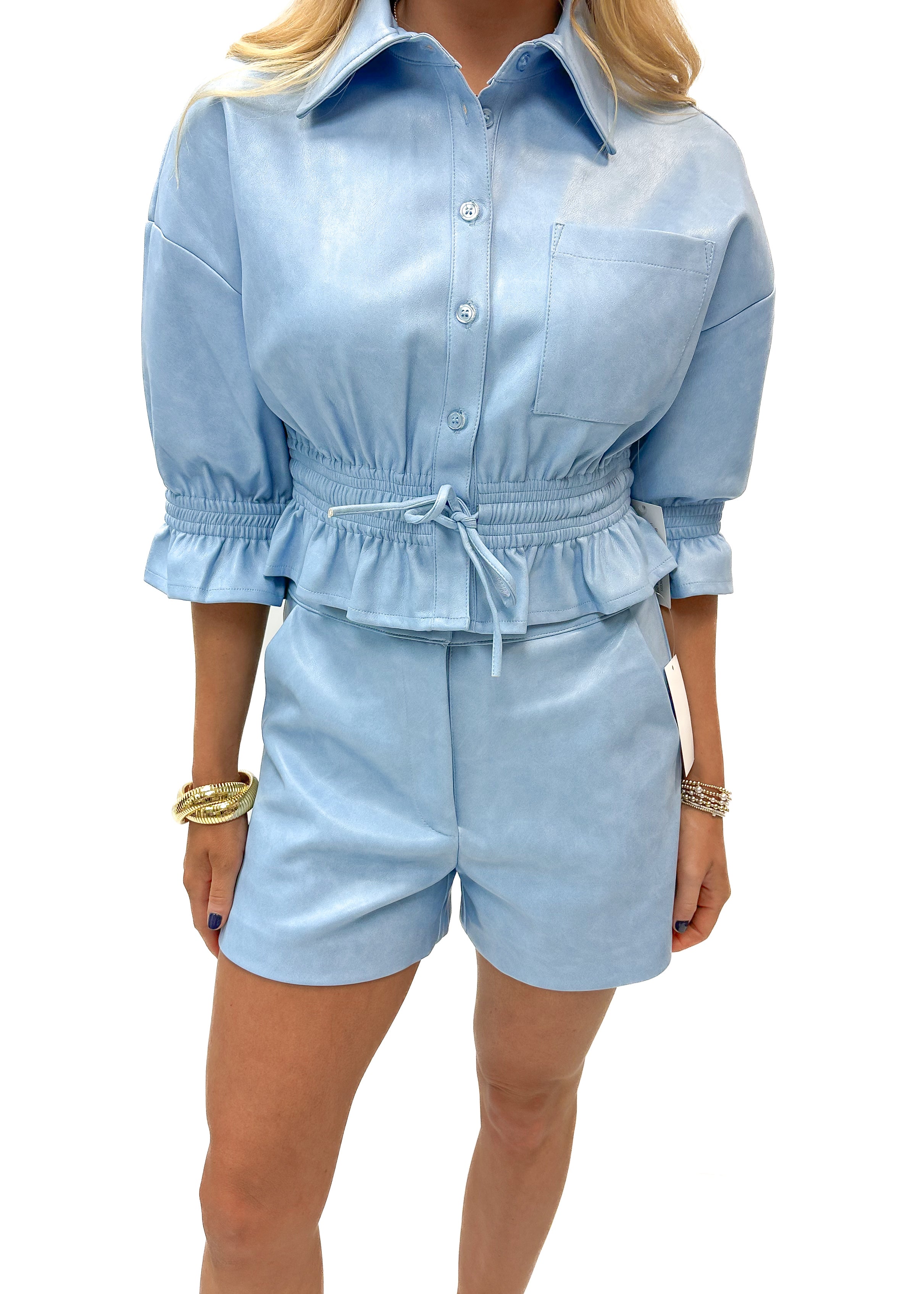 Dolce Cabo Vegan Leather Top - Blue Bird - Gabrielle's Biloxi