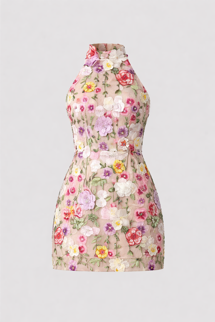 PS17 Elegant 3D Floral Mini Dress Summer Chic Style - Gabrielle's Biloxi