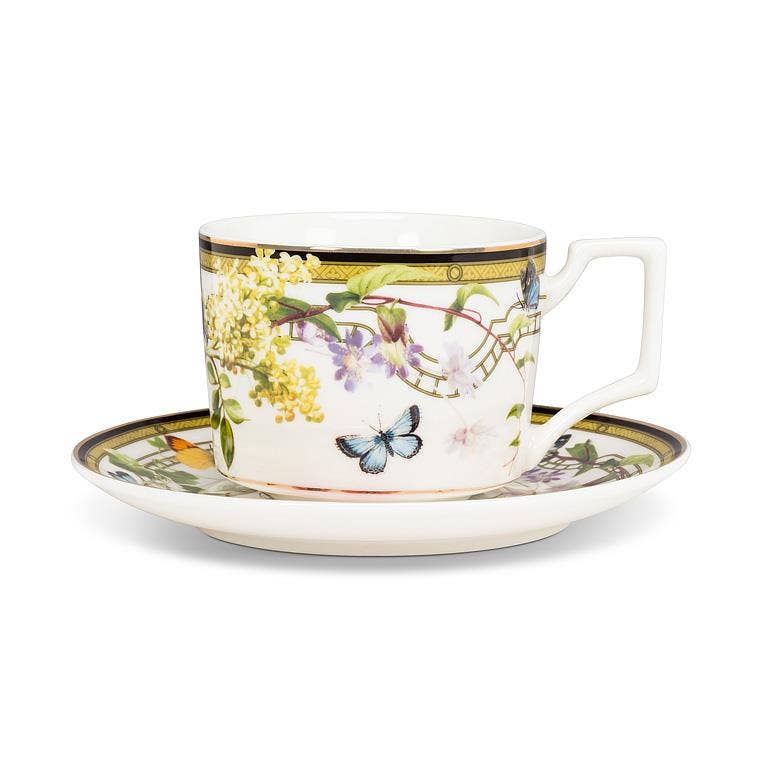 Butterfly Garden Cup & Saucer3"H(8oz) - Gabrielle's Biloxi