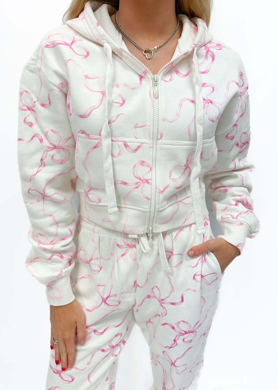 Love Shack Fancy Pierra Crop Hoodie - Pastry Pink - Gabrielle's Biloxi