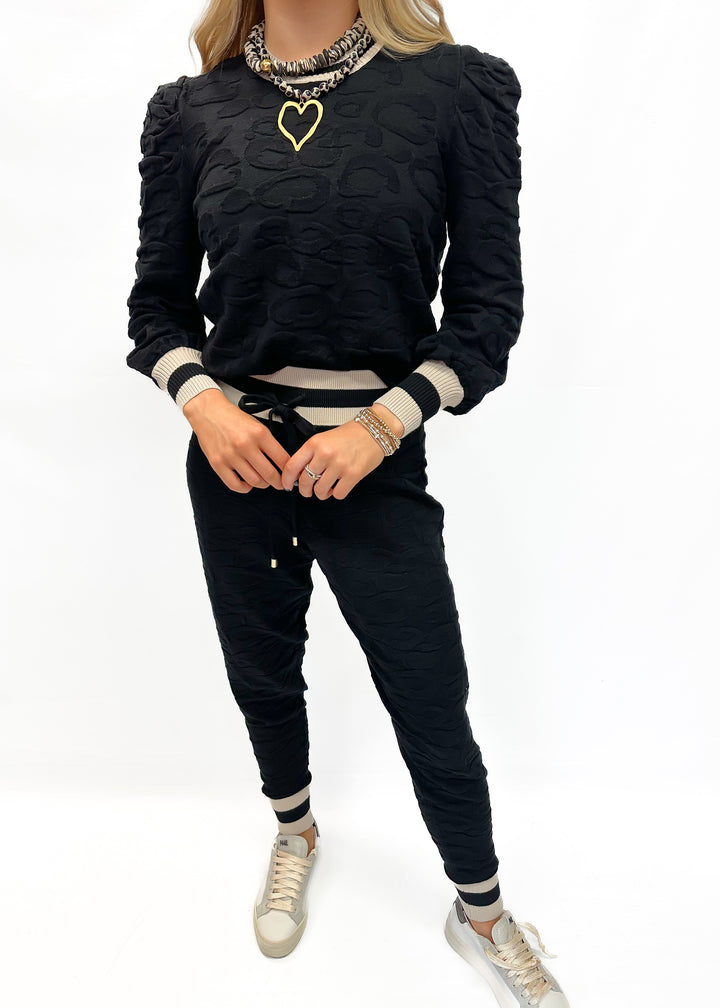 Emily McCarthy Downtown	Jogger - Black Knit Cheetah - Gabrielle's Biloxi