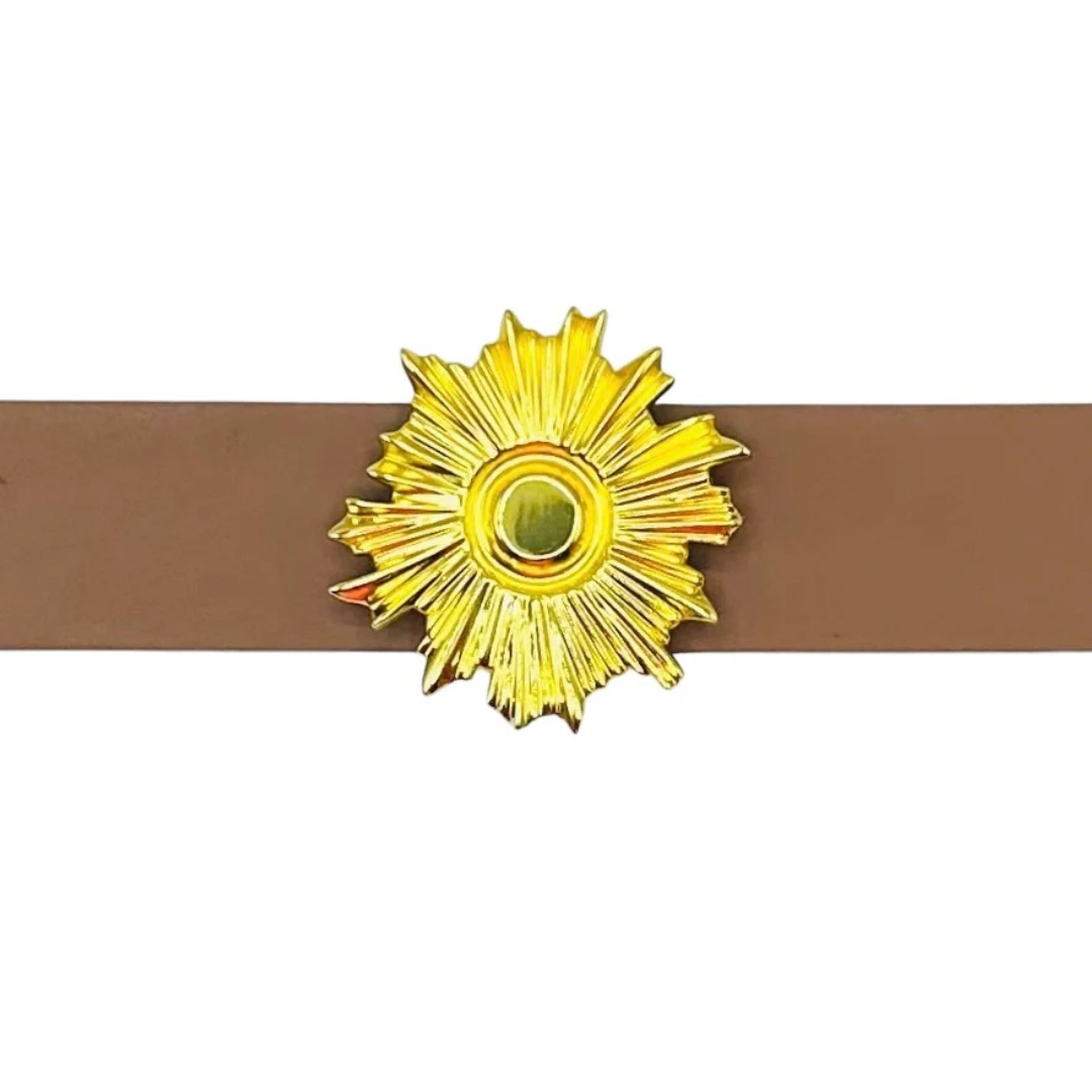 Brown Genuine Leather Interchangeable Stretch Belt - Gabrielle's Biloxi