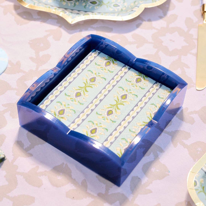 Rosemary Stripe French Blue Cocktail Napkins - Gabrielle's Biloxi