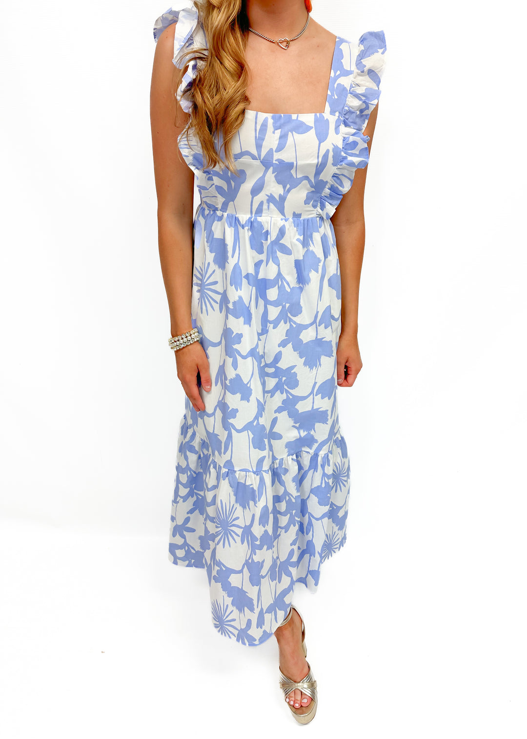 LBLOX Ruffle Midi Dress - Blue - Gabrielle's Biloxi