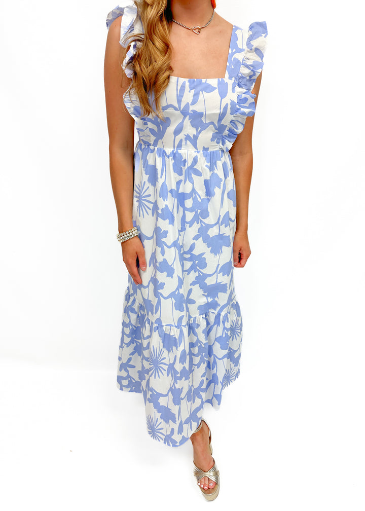 LBLOX Ruffle Midi Dress - Blue - Gabrielle's Biloxi