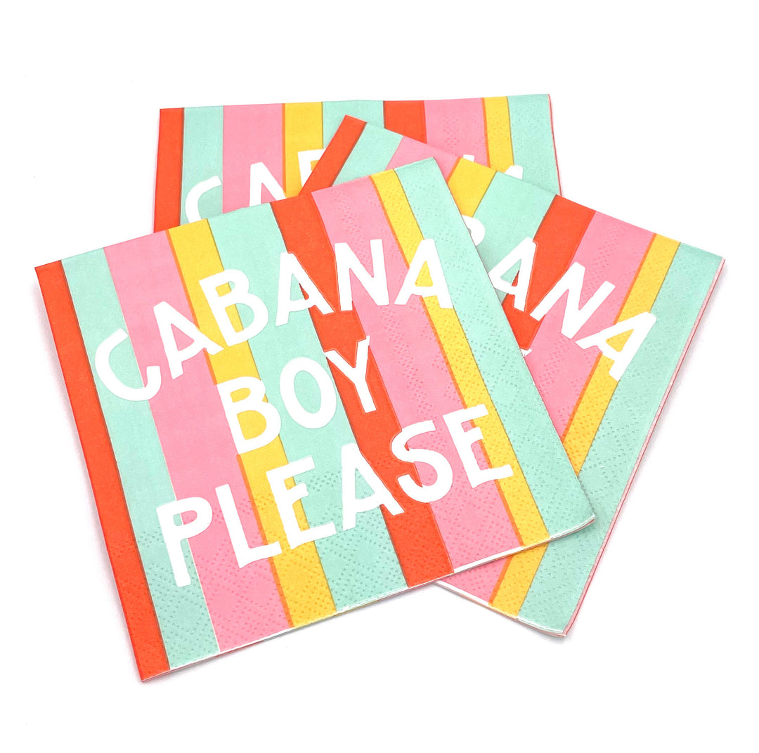 Cabana Boy Please Pool Party Cocktail Napkins