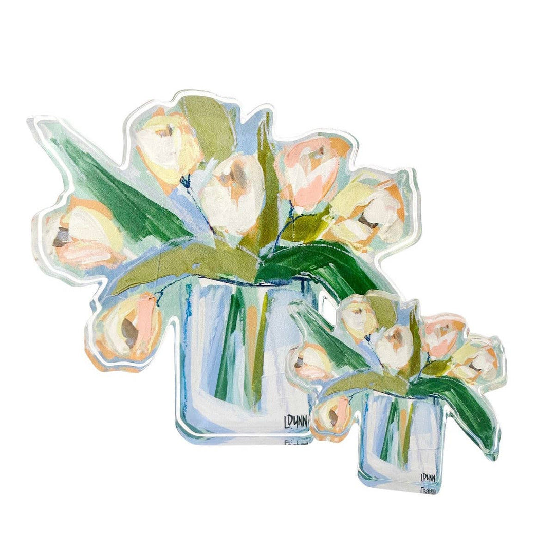 White Tulips Acrylic Bloom Block - Large - Gabrielle's Biloxi
