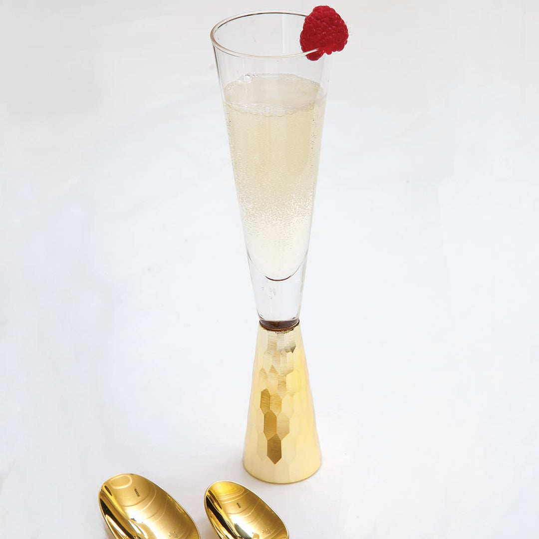 Gold Hammered Champagne Glass - Gabrielle's Biloxi