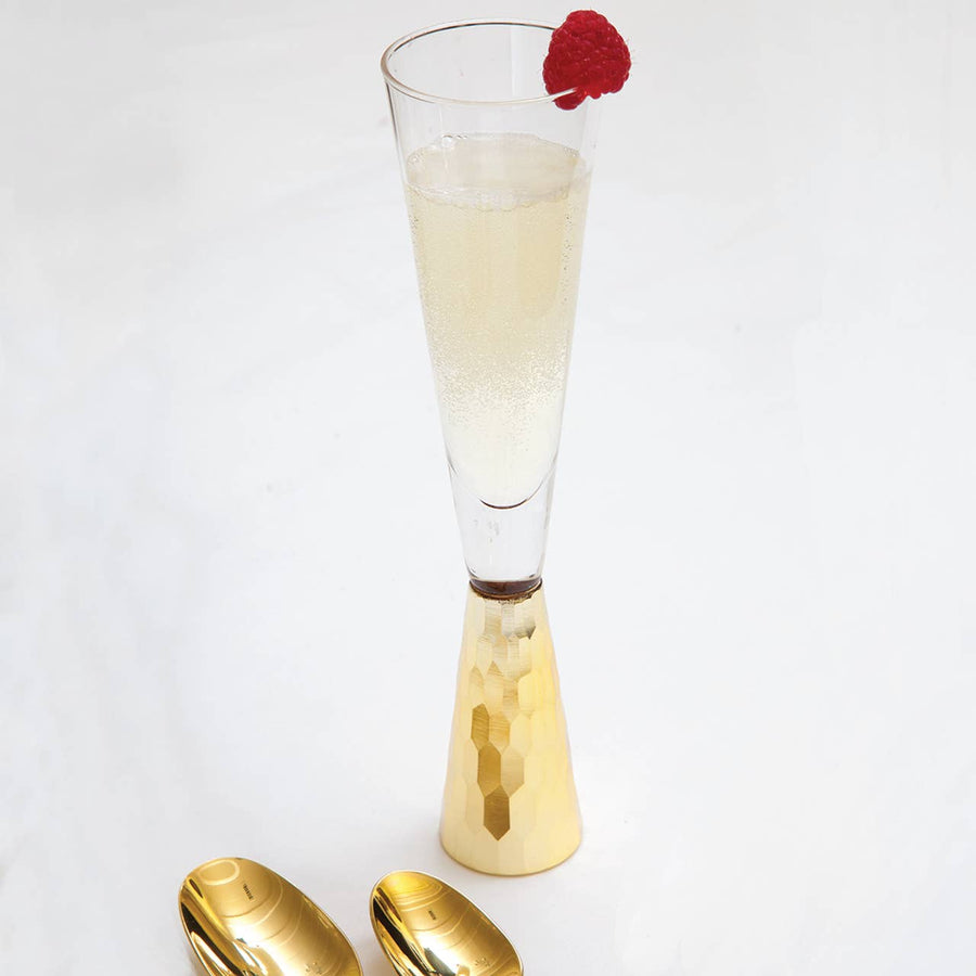 Gold Hammered Champagne Glass - Gabrielle's Biloxi