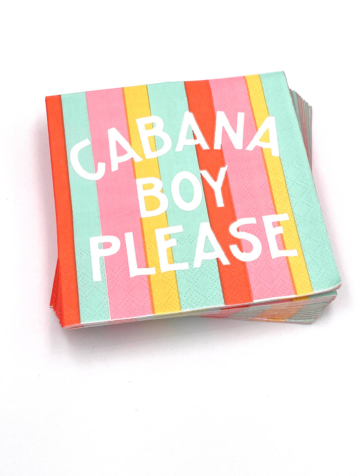Cabana Boy Please Pool Party Cocktail Napkins