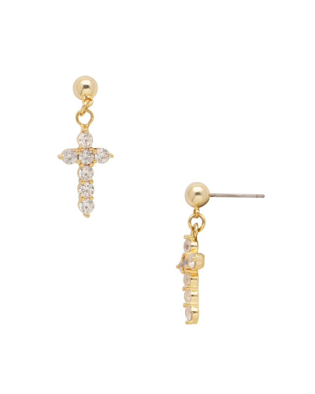 Crystal Cross Dangle Earrings - EFM7BGCRY