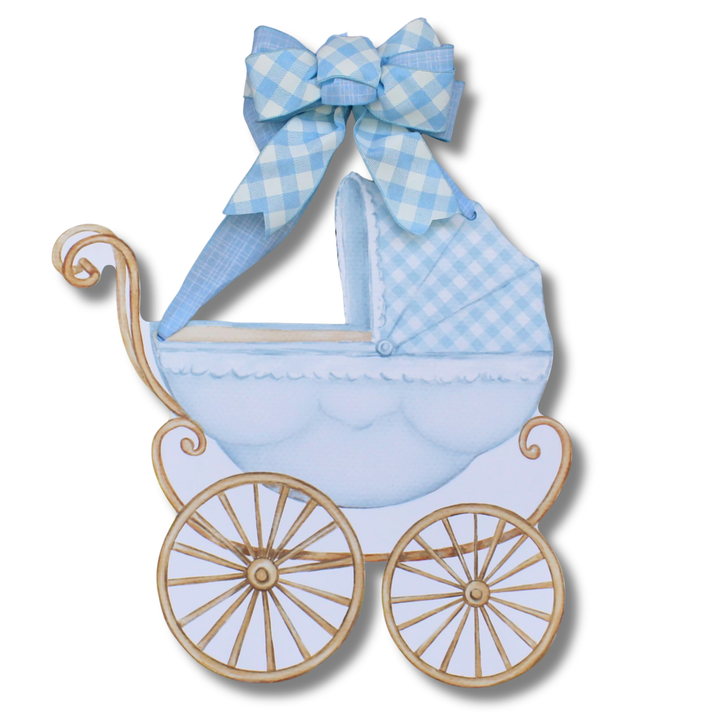 Blue Baby Carriage Door Hanger - Blue - Gabrielle's Biloxi