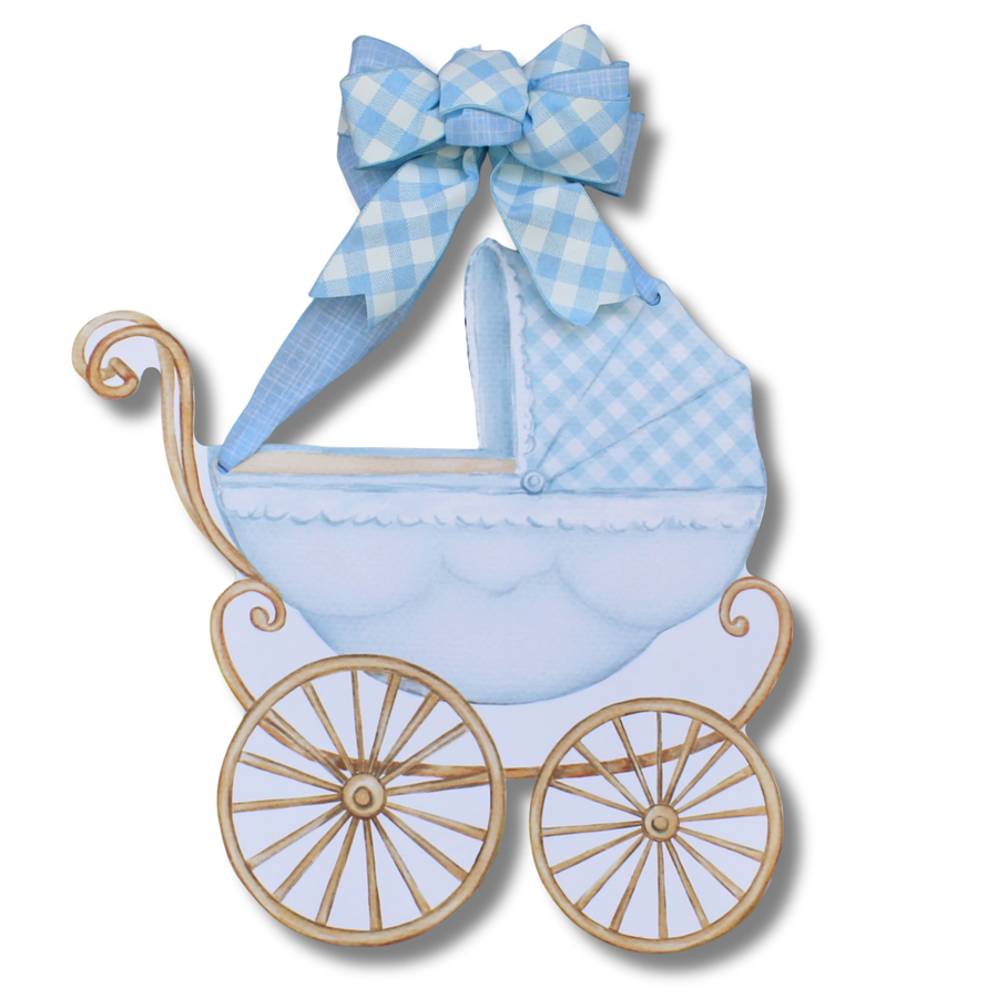 Blue Baby Carriage Door Hanger - Blue - Gabrielle's Biloxi