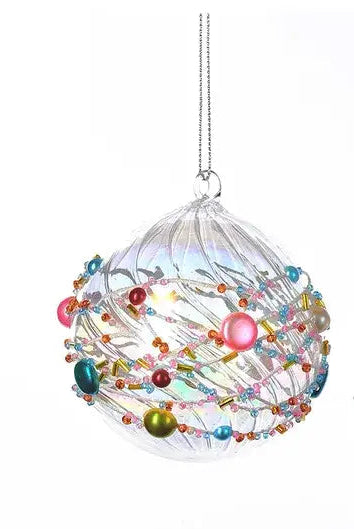 Glass Ball/Finial Beaded Ornament - Gabrielle's Biloxi