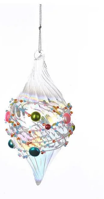 Glass Ball/Finial Beaded Ornament - Gabrielle's Biloxi