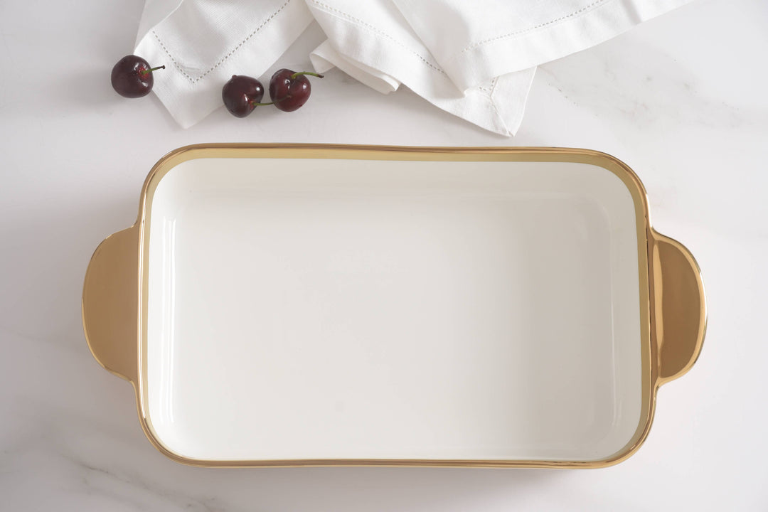 Pampa Bay Rectangular Baking Dish - Gold/Wood - Gabrielle's Biloxi