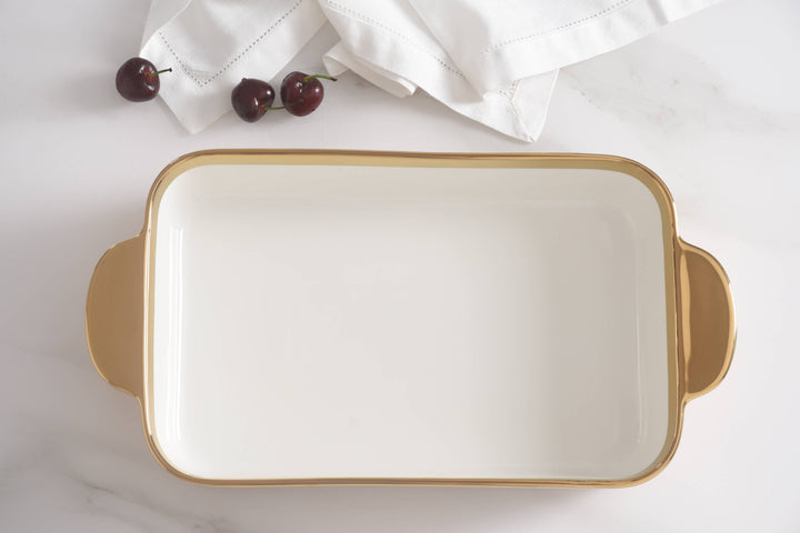 Pampa Bay Rectangular Baking Dish - Gold/Wood - Gabrielle's Biloxi