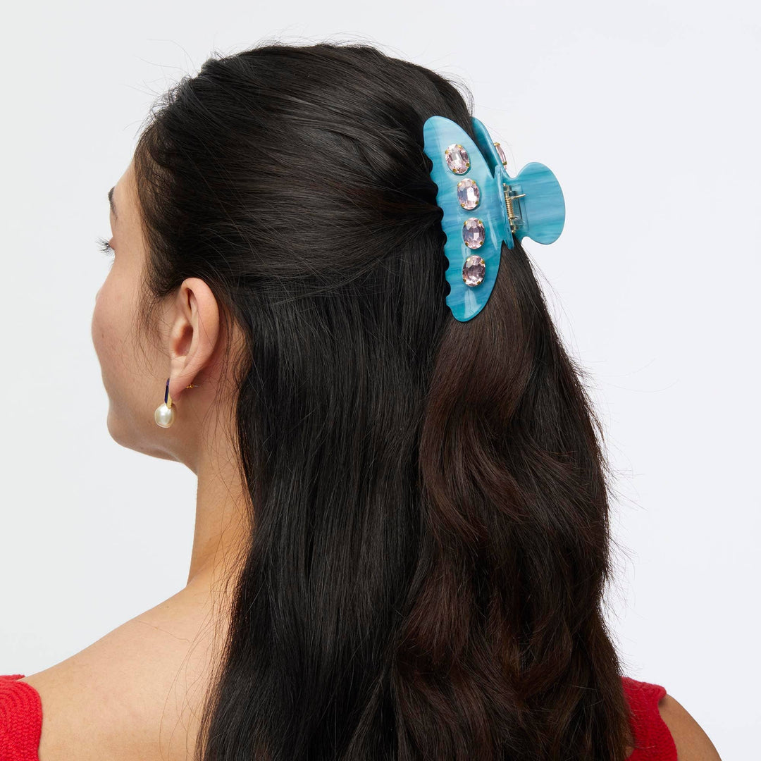 AZURE LARGE CRYSTAL CLAW CLIP - Gabrielle's Biloxi