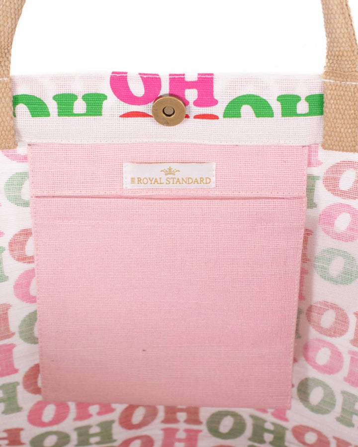 HoHoHo Juco Carryall Tote - White/Multi - Gabrielle's Biloxi