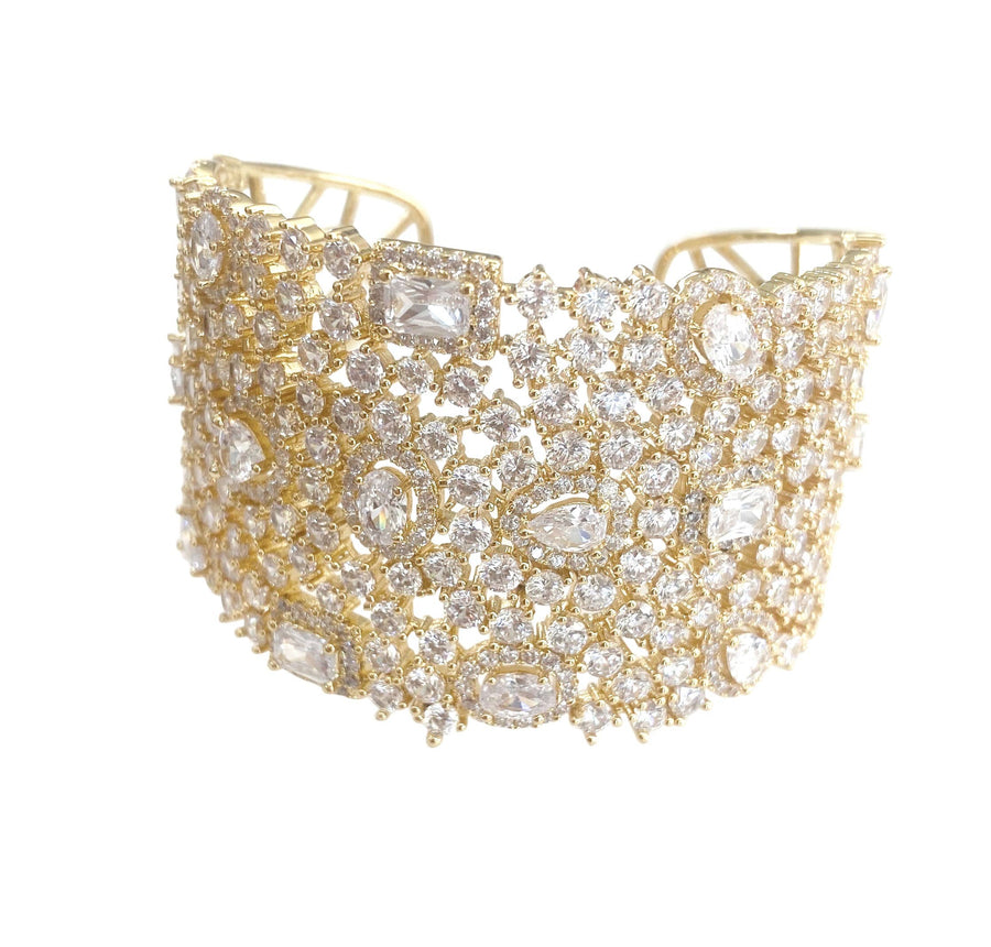 Gold CZ Adjustable Cuff - Gabrielle's Biloxi