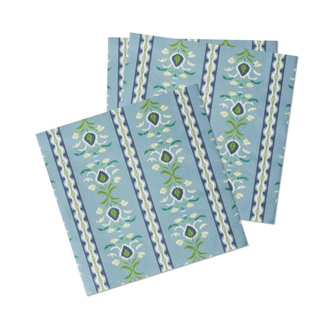 Rosemary Stripe French Blue Cocktail Napkins - Gabrielle's Biloxi