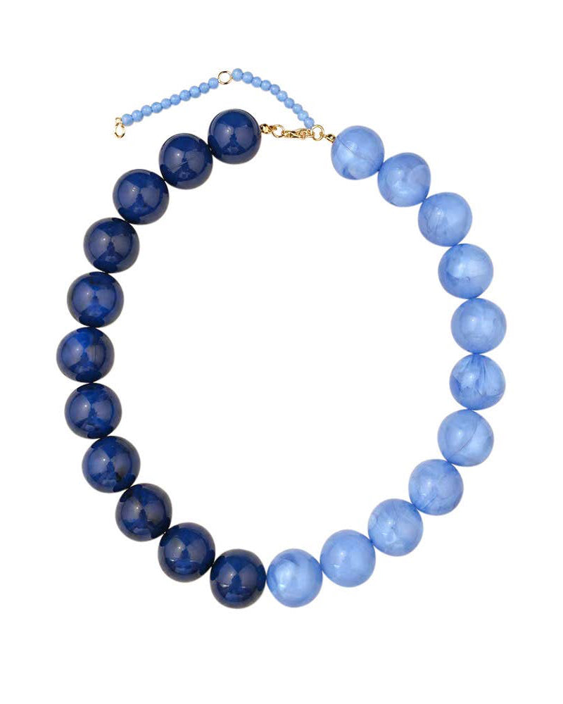 Wrenley 2-Tone Beaded Necklace - Blue