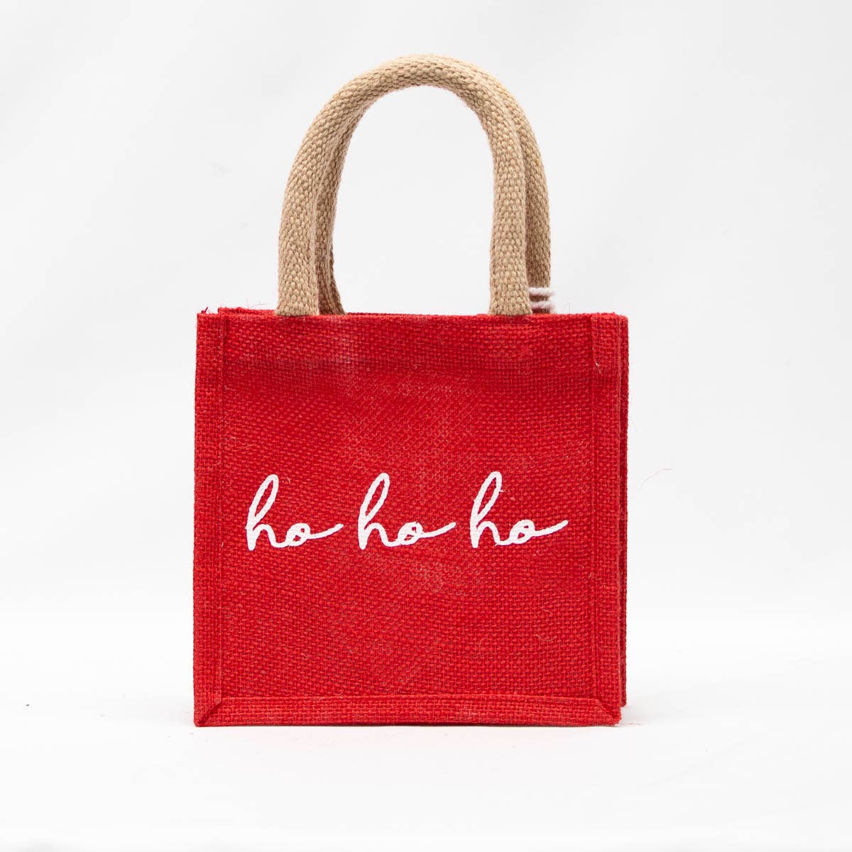 HoHoHo Petite Gift Tote   Red/White  7x7x5
