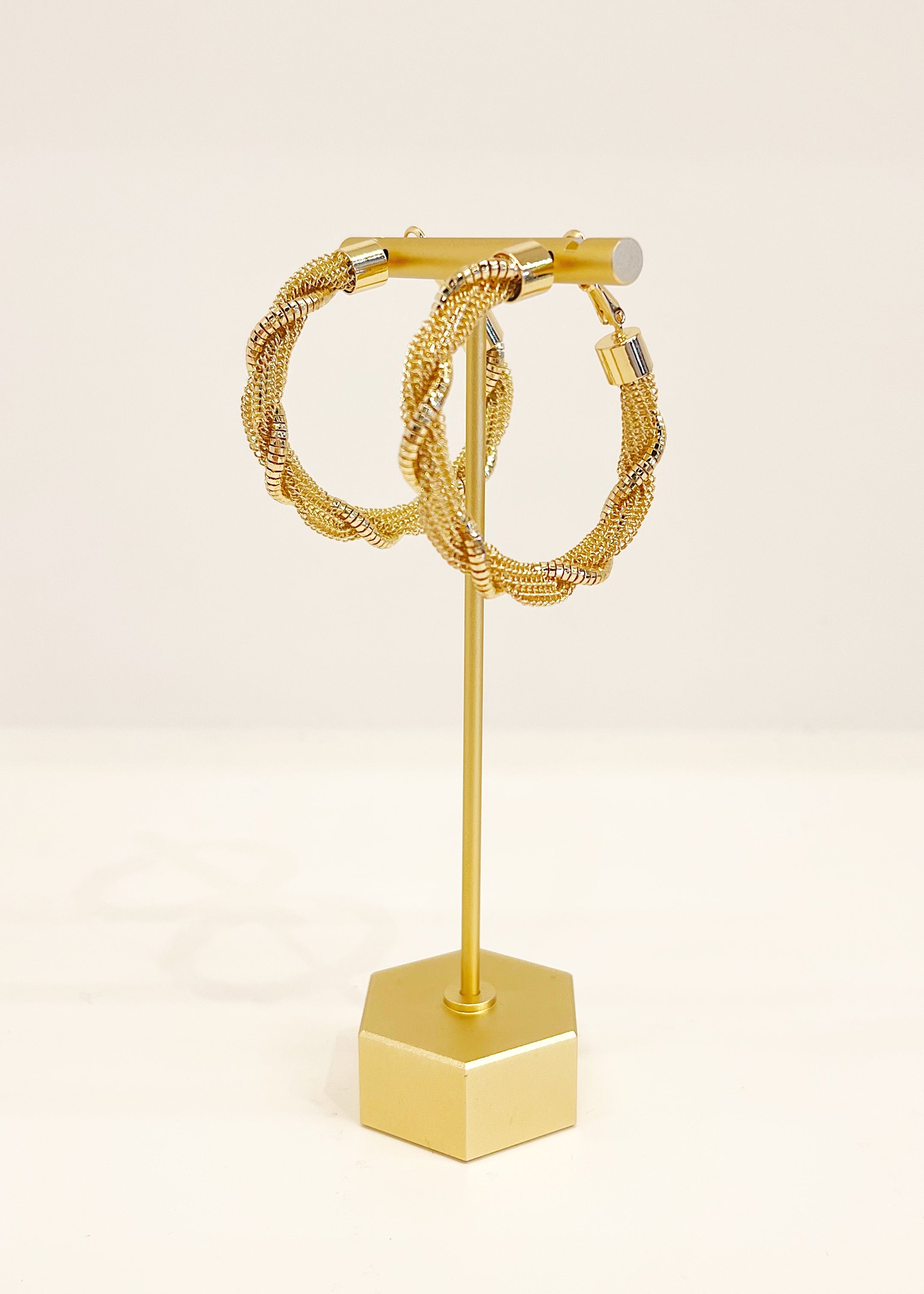 Golden Twist Hoops