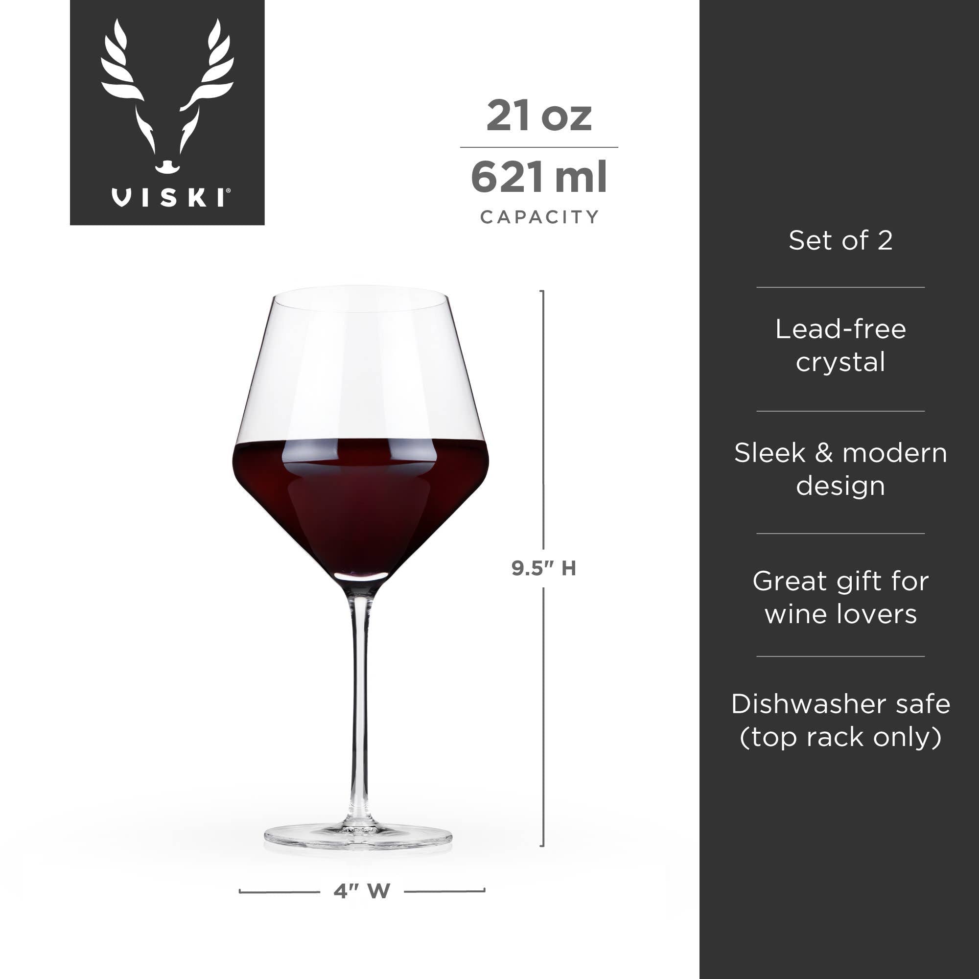 Raye™ Angled Crystal Burgundy Glasses Set of 2