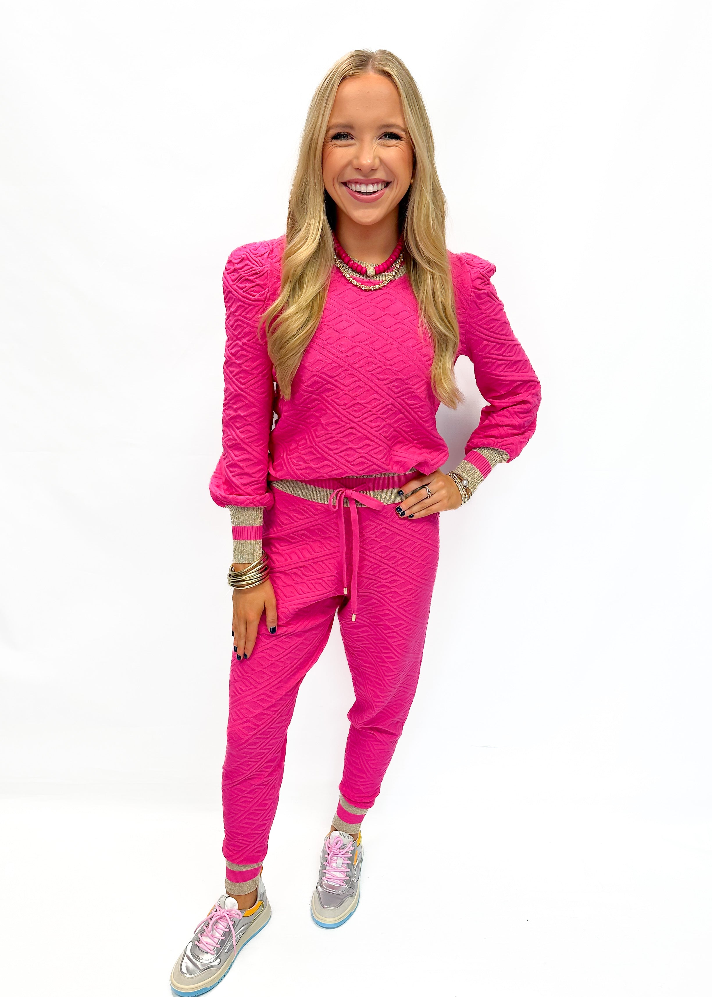 Emily McCarthy Downtown	Jogger - Rose Monogram Knit - Gabrielle's Biloxi